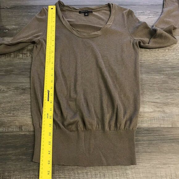 Banana Republic Womens Long Sleeve Taupe Light Weight Wool Blend Sweater Small - Picture 8 of 12